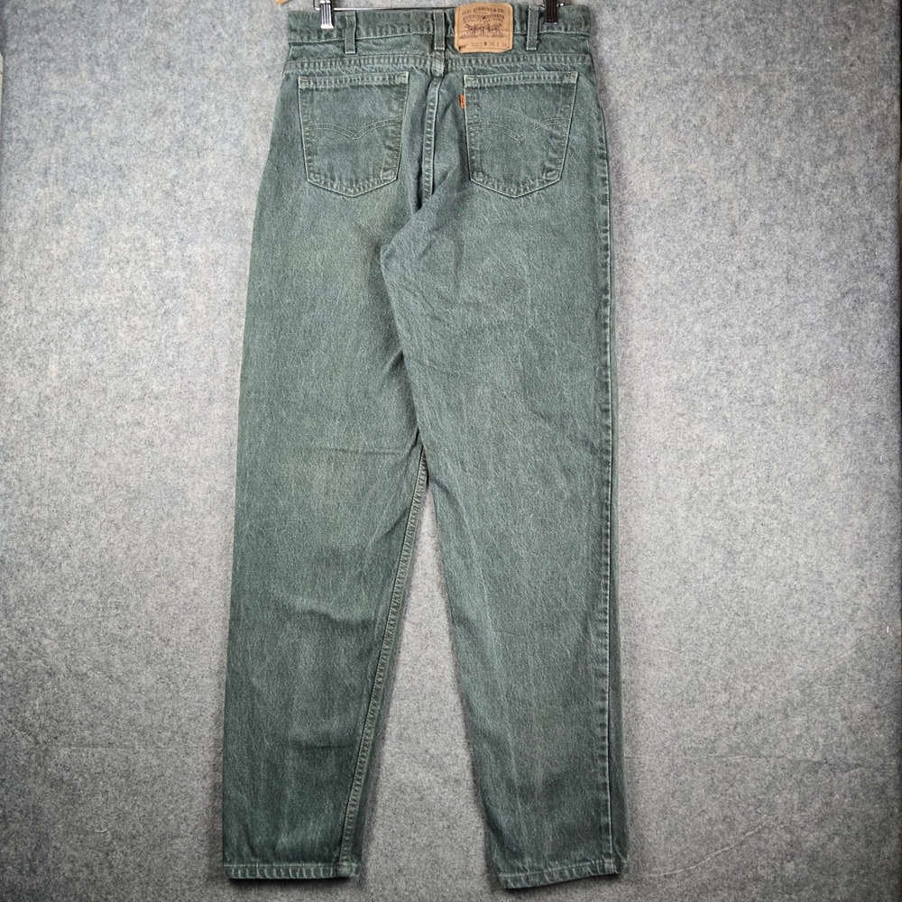 Vintage Levi 550 Jeans Mens 34x34 Green Orange Tab 90s Relaxed Tapered USA Made